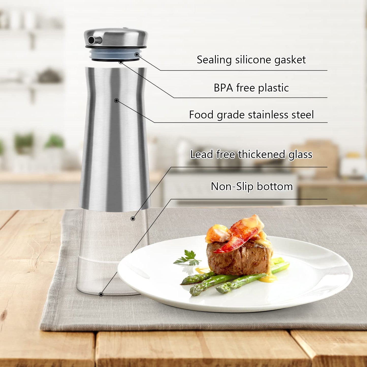 salt shaker and oil dispenser