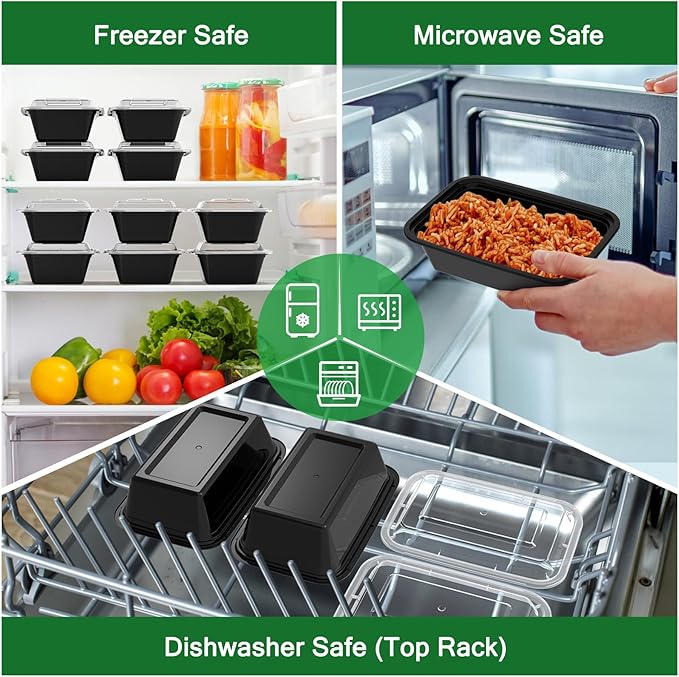 50 Pack 24 oz Meal Prep Containers Reusable