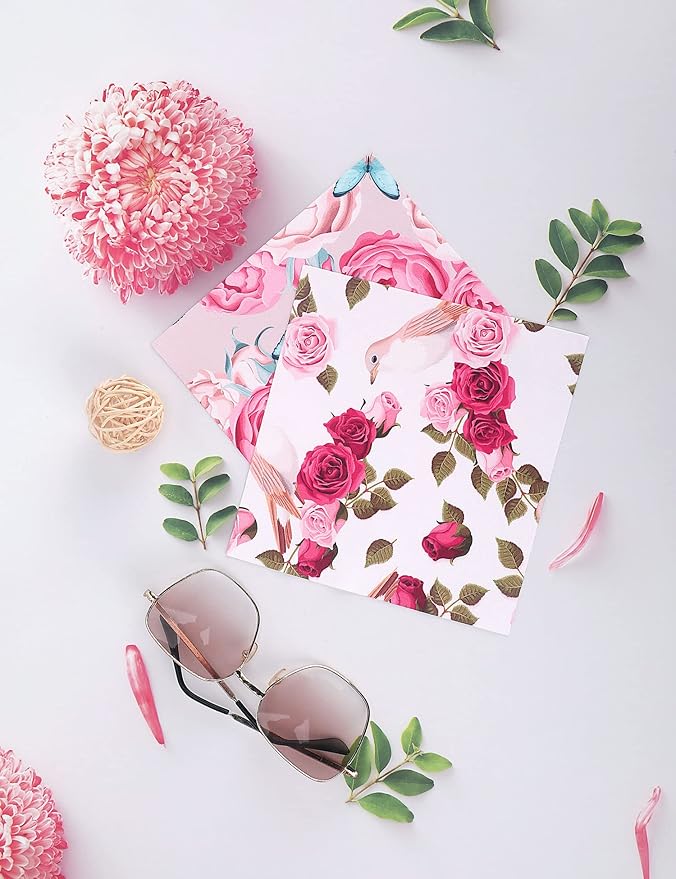 6PCS Thickened Glasses Cleaning Cloth Elegant Flower Design Microfiber Cleaning