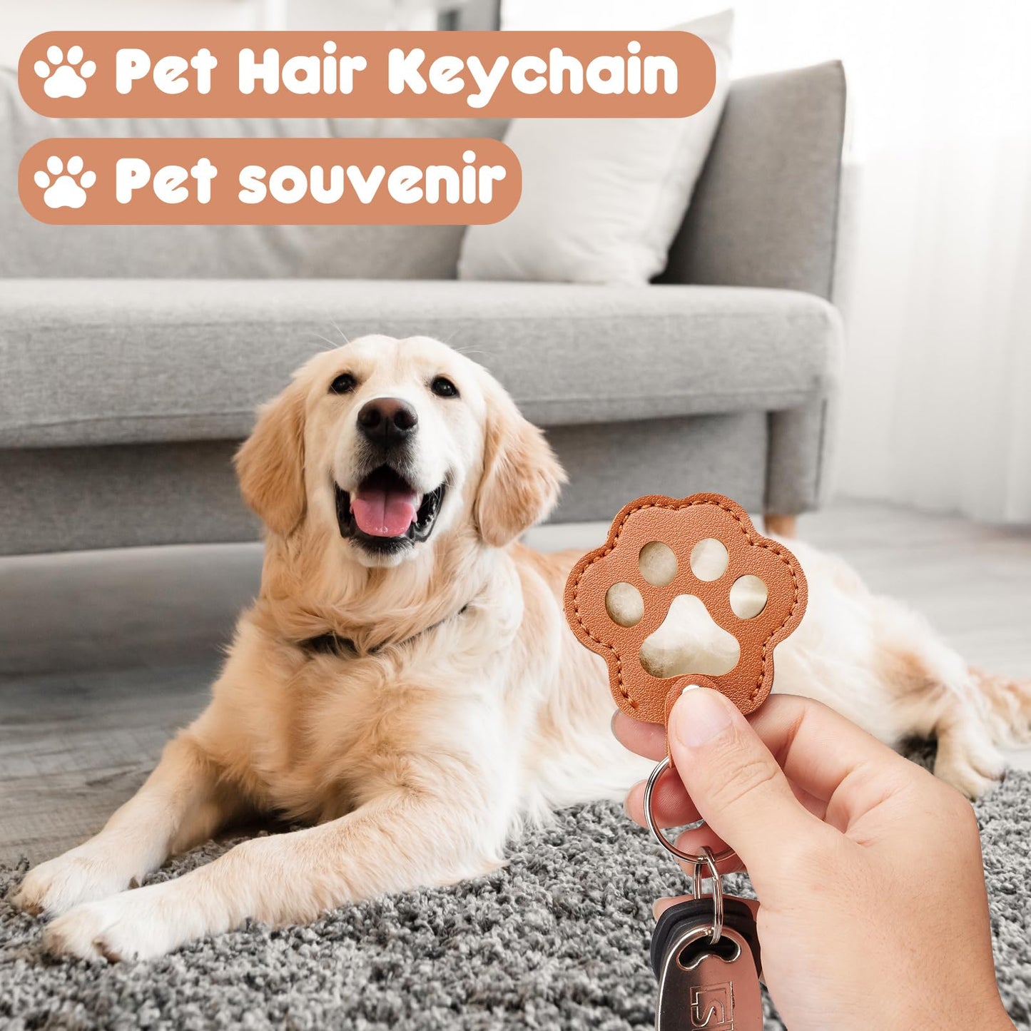 Aanqilze 5PCS Pet Hair Storage Keychain, Pet Dog Cat Hair Collector Paw Shaped fur keepsake Keychains, pet enthusiast commemorative gift