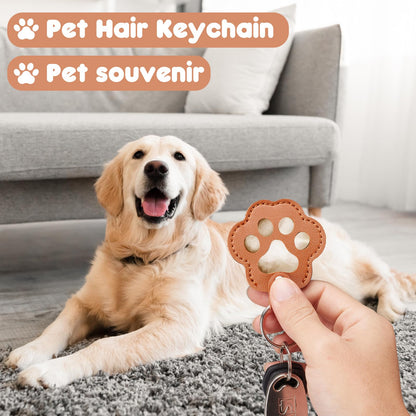 Aanqilze 5PCS Pet Hair Storage Keychain, Pet Dog Cat Hair Collector Paw Shaped fur keepsake Keychains, pet enthusiast commemorative gift