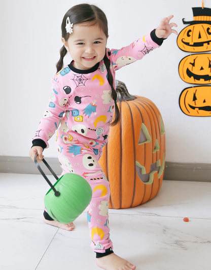 VAENAIT BABY Infant Kids Toddler Junior Halloween Novelty Pajama Set Horror Night Pink L