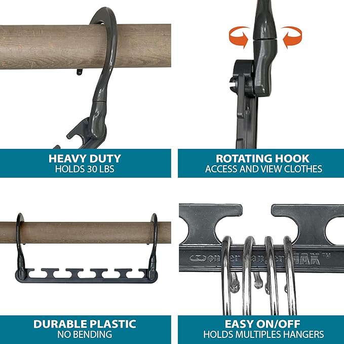 Wonder Hanger Max 20-Pack Space Saving Hangers, Reinforced Hooks Swivels 360°