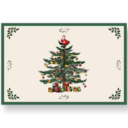 50 Pack Christmas Paper Place Mats Vintage Xmas Tree Gift Box Santa Placemats 11 x 17 Inch Retro Table Mats for Winter Holiday Birthday Dinner Table Setting