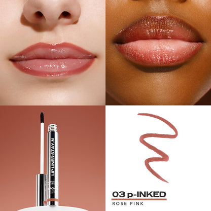 Sacheu Lip Liner STAY-N Peel Off Lip Stain — Long Lasting Matte Lip Tattoo Transfer Proof Lipstain Infused with Hyaluronic Acid & Vitamin E for All Skin Types — Vegan & Cruelty-Free, p-INKED