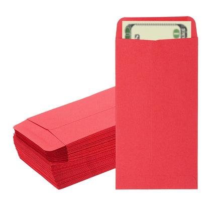 PATIKIL Money Envelope, 100 Pack 6.5" x 3.5" Cash Envelopes Money Holder Bags Budgeting Saving Challenge Letter for Gift Coins Checks Tickets Jewelry Passport Card, Red