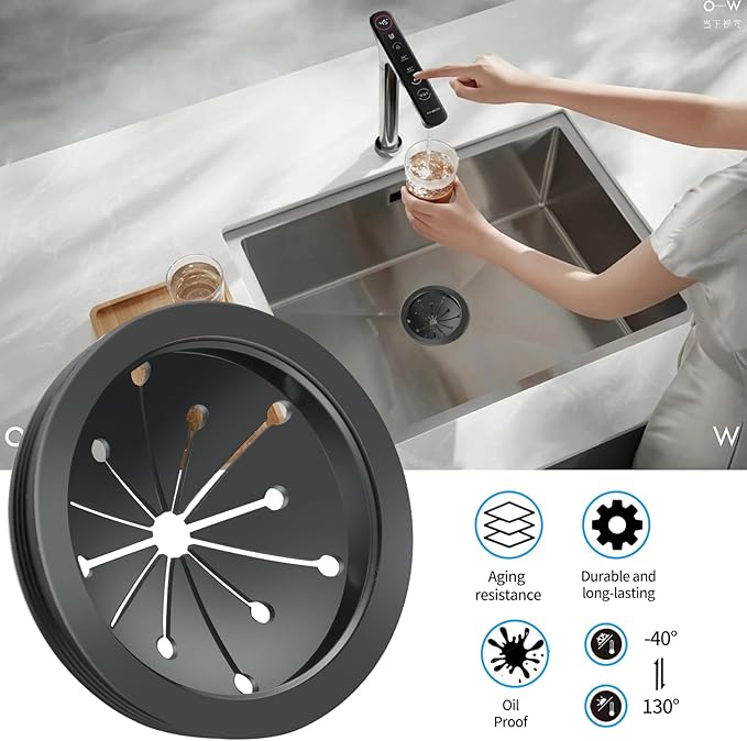 2 Pcs Garbage Disposal Splash Guard, 3 1/8" Sink Rubber Guard