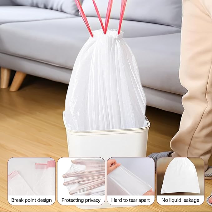 8 Gallon Trash Bags, Thick Plastic Trash Can Liners, Fits 30 Liter Wastebaskets