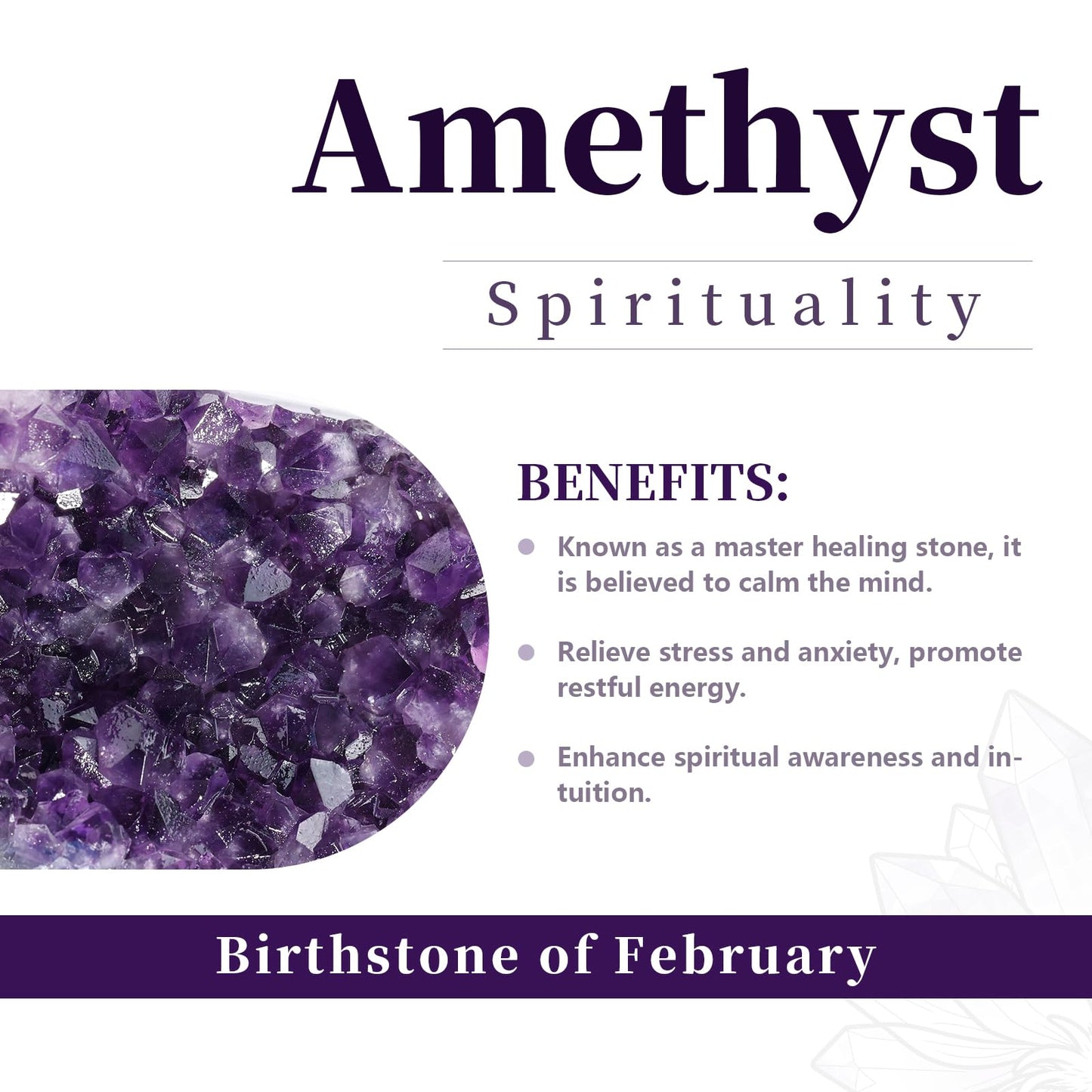 rockcloud Natural Amethyst Heart Crystal Cluster, Reiki Crystal Palm Geode Stone Specimen for Positive Energy, 0.44-0.66 lb