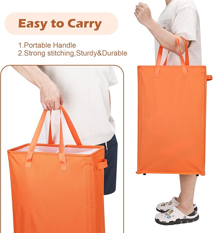 Odonata Slim Laundry Hamper Handles Collapsible Laundry Basket Thin Dirty