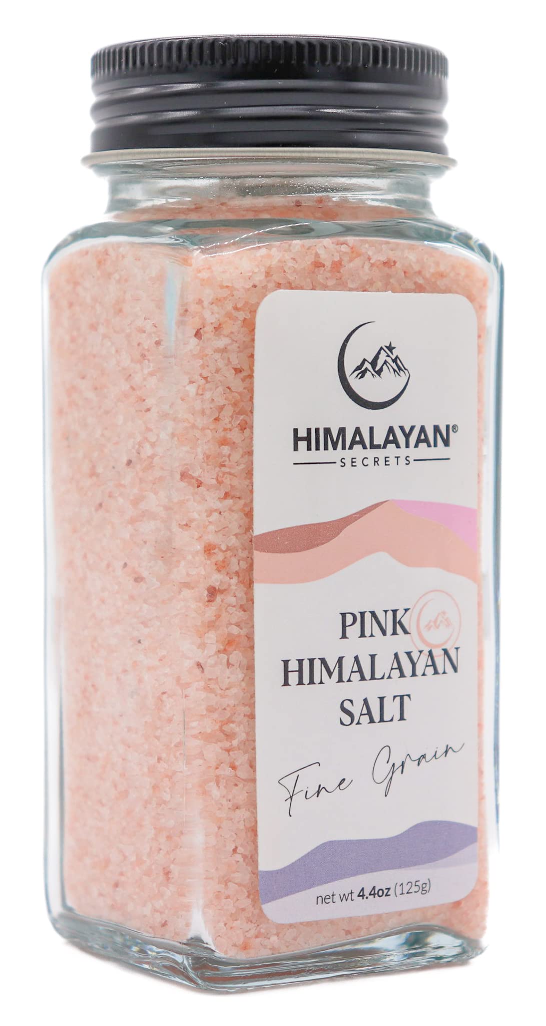 Himalayan Secrets Natural Pink Cooking Salt in Refillable French Glass Shaker - Fine, Unrefined, Mineral Rich, Bold Flavor, No Additives, Kosher Certified (4.4 oz)