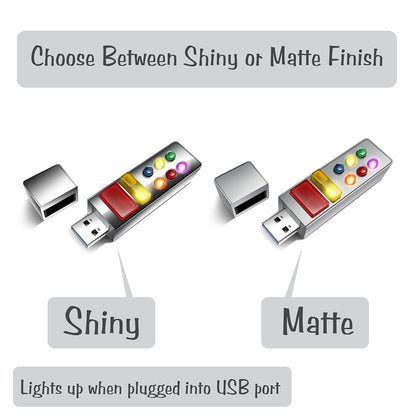 Retro USB Light Up Memory Stick, Flash Drive w/LED 1950's Retro Sci-fi Space Age Action and Totally Cool Storage/Gift Box (Matte Finish)