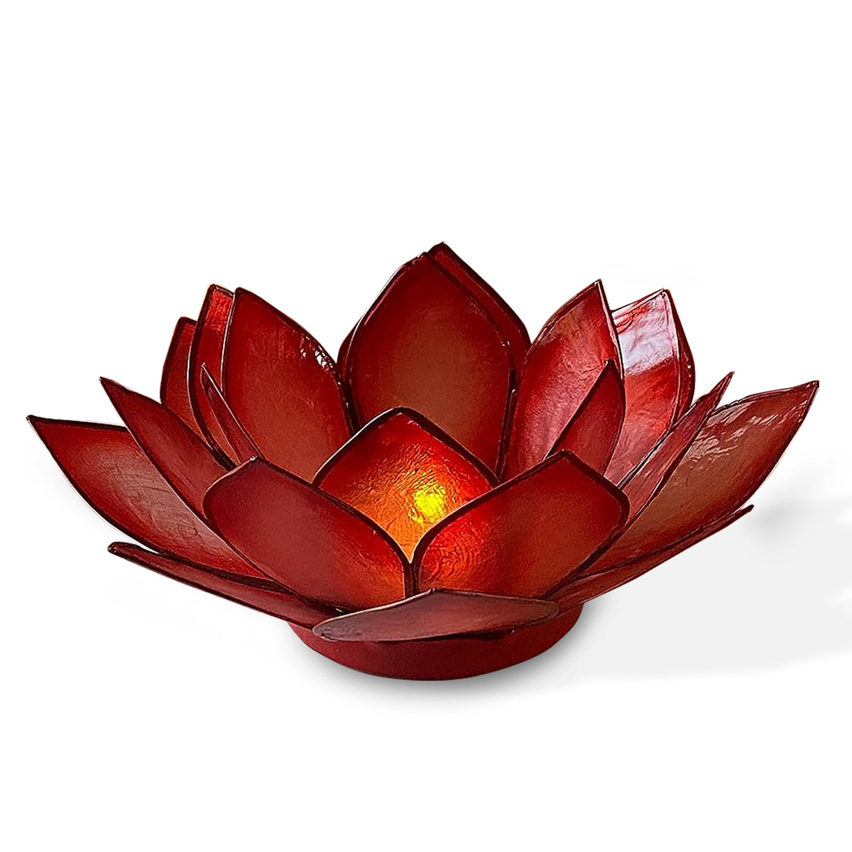 Om Gallery Capiz Shell Lotus Flower Decor Tealight Candle Holder for Serene Ambiance -Decorative Candle Holders for Meditation, and Relaxation, Horizon