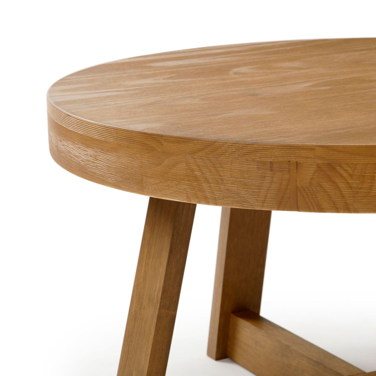 Plank+Beam Classic Round Coffee Table, 30 Inch Farmhouse Coffee Table, Rustic Mini Center Tables for Small Spaces, Small Living Space Tea Table, Pecan Wirebrush
