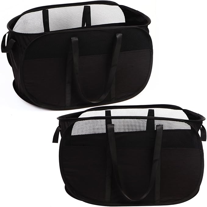 2 Pcs Collapsible Laundry Baskets, Tear Proof Pop Up Laundry Hamper