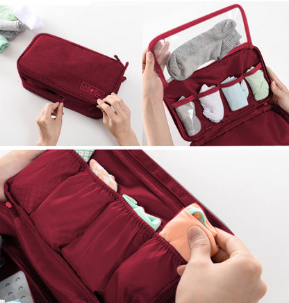 Portable Underwear Bra Storage Bag Waterproof Travel Organizers Multi-Layer Toiletry Packing Cube