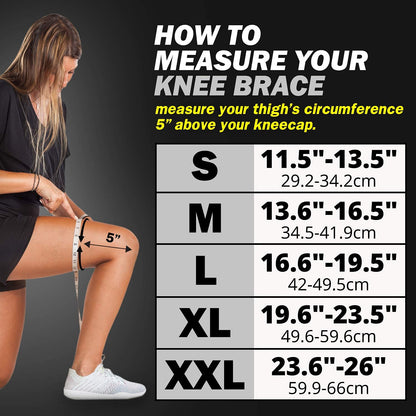 POWERLIX Knee Support for Women/Men, Knee Brace Compression Sleeve Support for Arthritis, Joint Pain, Ligament Injury, Meniscus Tear, ACL, MCL, Tendonitis, Running, Squats, Sports, Black, Large