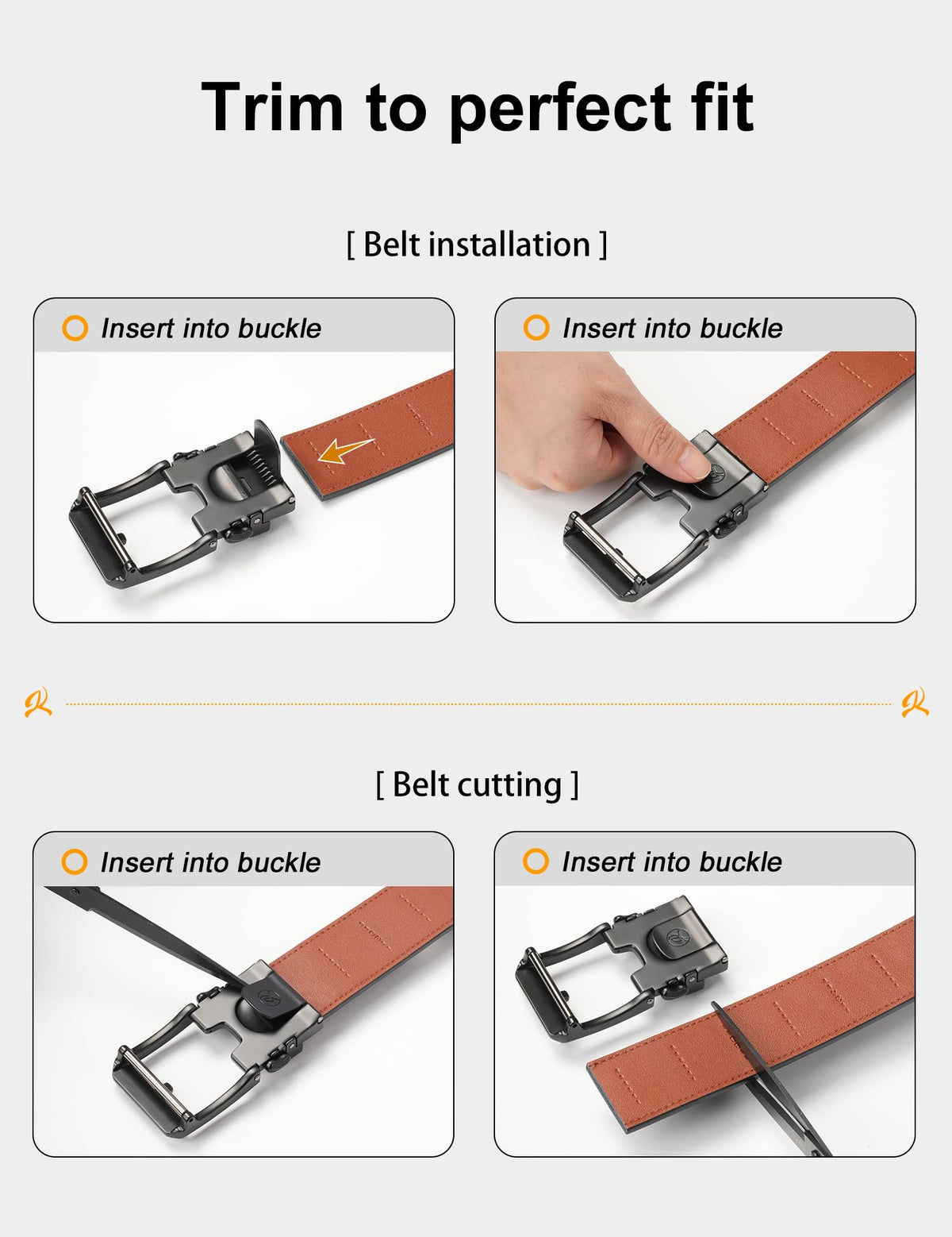 JUKMO 1.5" (38mm) Leather Ratchet Belt for Men in Gift Box (Black, Small)