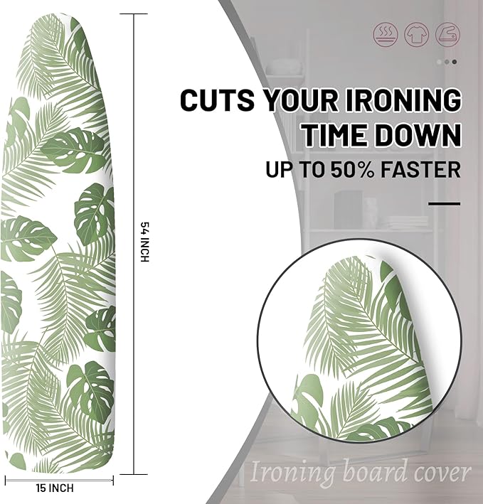Extra Thick Ironing Board Cover and Pad, 15x54 Ironing Board Cover, Resist