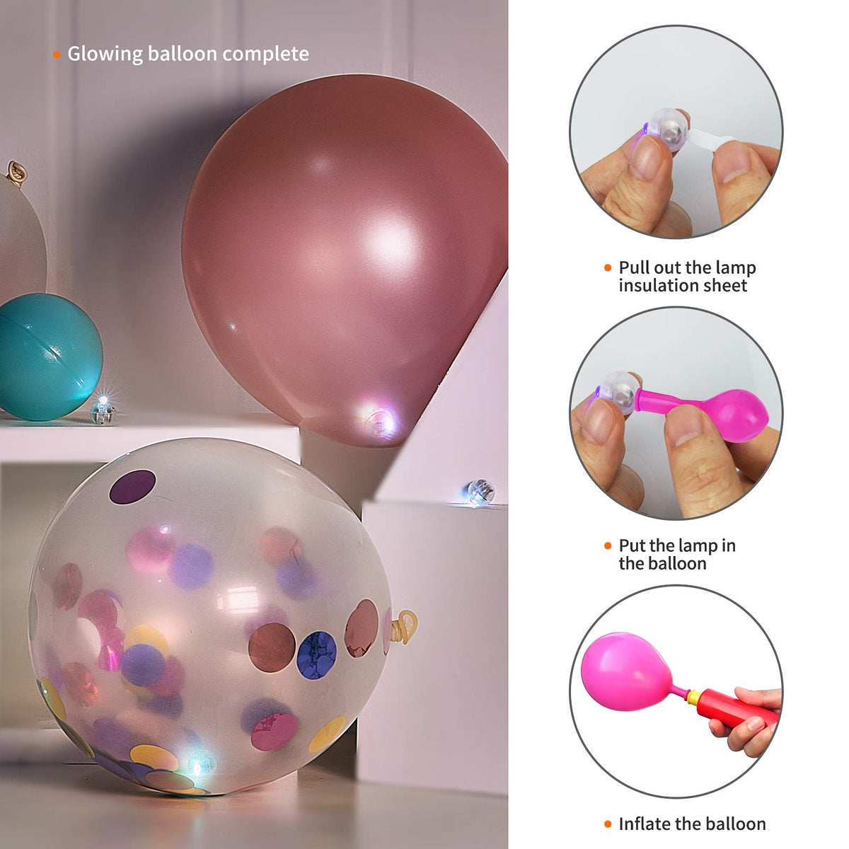 Aogist 100Pcs Yellow Balloon Lights with Hook,Long Standby Time,Waterproof Mini Light for Birthday Party Wedding Christmas Halloween Easter Decorative (Flash)
