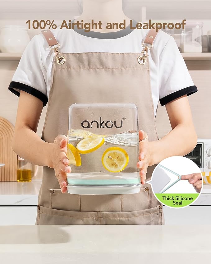 Ankou Food Storage Container Sets, 2.8 Qt + 4.2 Qt *2 Airtight Canisters