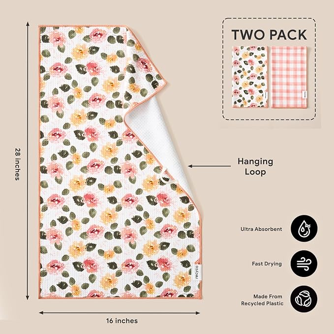RECYCO Waffle Kitchen Towel Set of 2