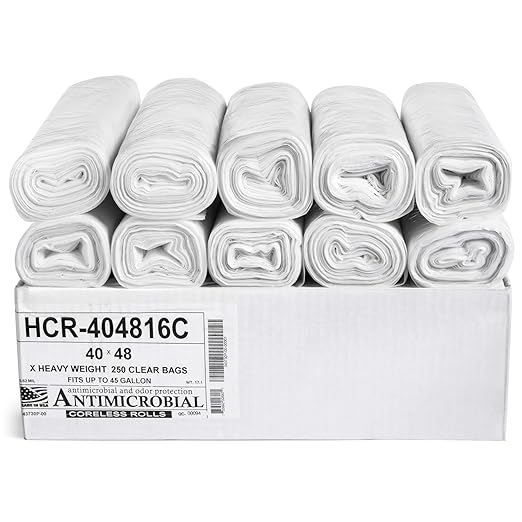 Aluf Plastics 45 Gallon Clear Trash Bags 40" x 48"
