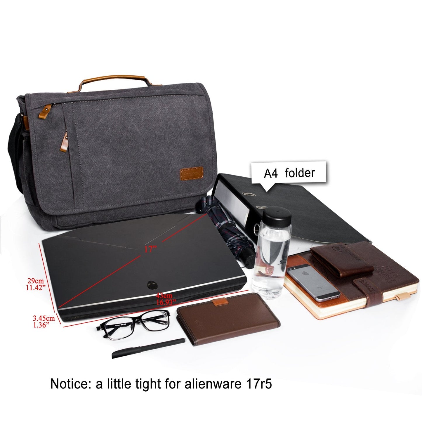 Estarer Laptop Messenger Bag 17 -17.3 Inch Mens Satchel Shoulder Bag for Work