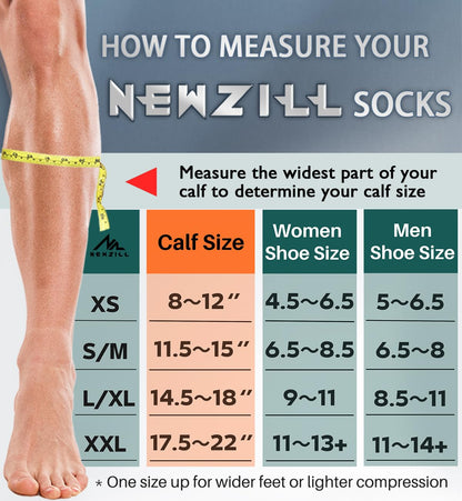 NEWZILL Medical Compression Socks for Women & Men Circulation 20-30 mmHg, Best for Running Athletic Hiking Travel Flight Nurses (Pink, L/XL)