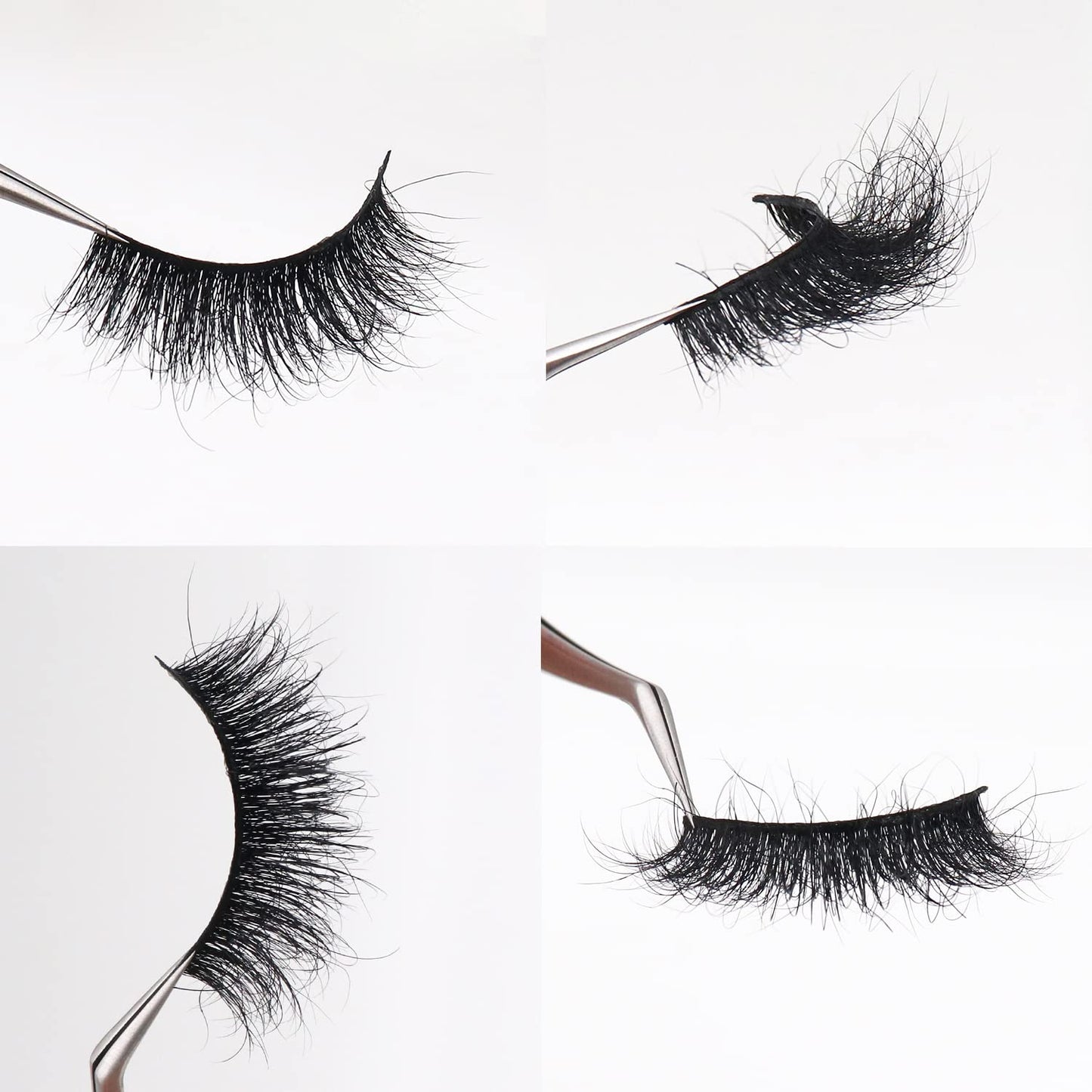 Veleasha Lashes 100% Real Mink 3D luxurious False Eyelashes Hand-made Natural Long Cross False Lashes for Makeup 1 Pair Pack (No.A11)