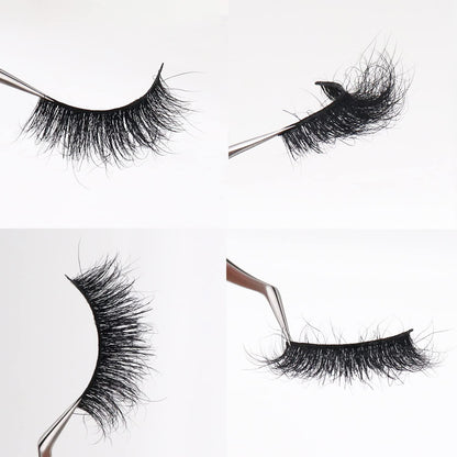 Veleasha Lashes 100% Real Mink 3D luxurious False Eyelashes Hand-made Natural Long Cross False Lashes for Makeup 1 Pair Pack (No.A11)