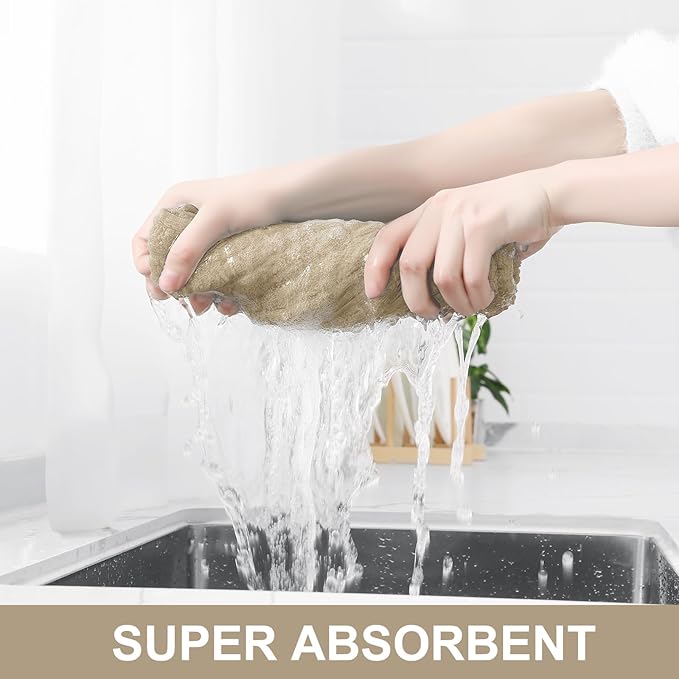Homaxy Premium Cotton Kitchen Towels 16"x 28", Large Natural Ring Spun 390 GSM