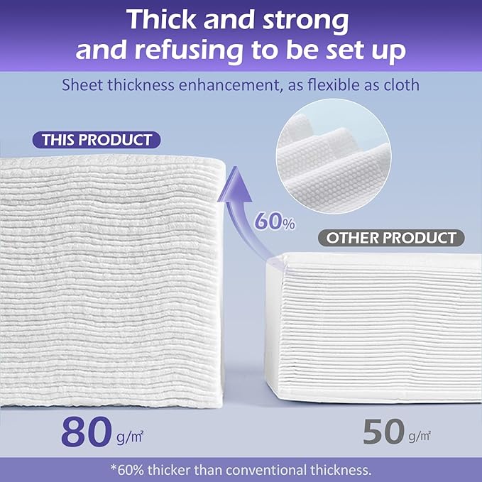 Disposable Face Towel 600 Count, Face Clean Towels, Soft Cotton Dry Wipes