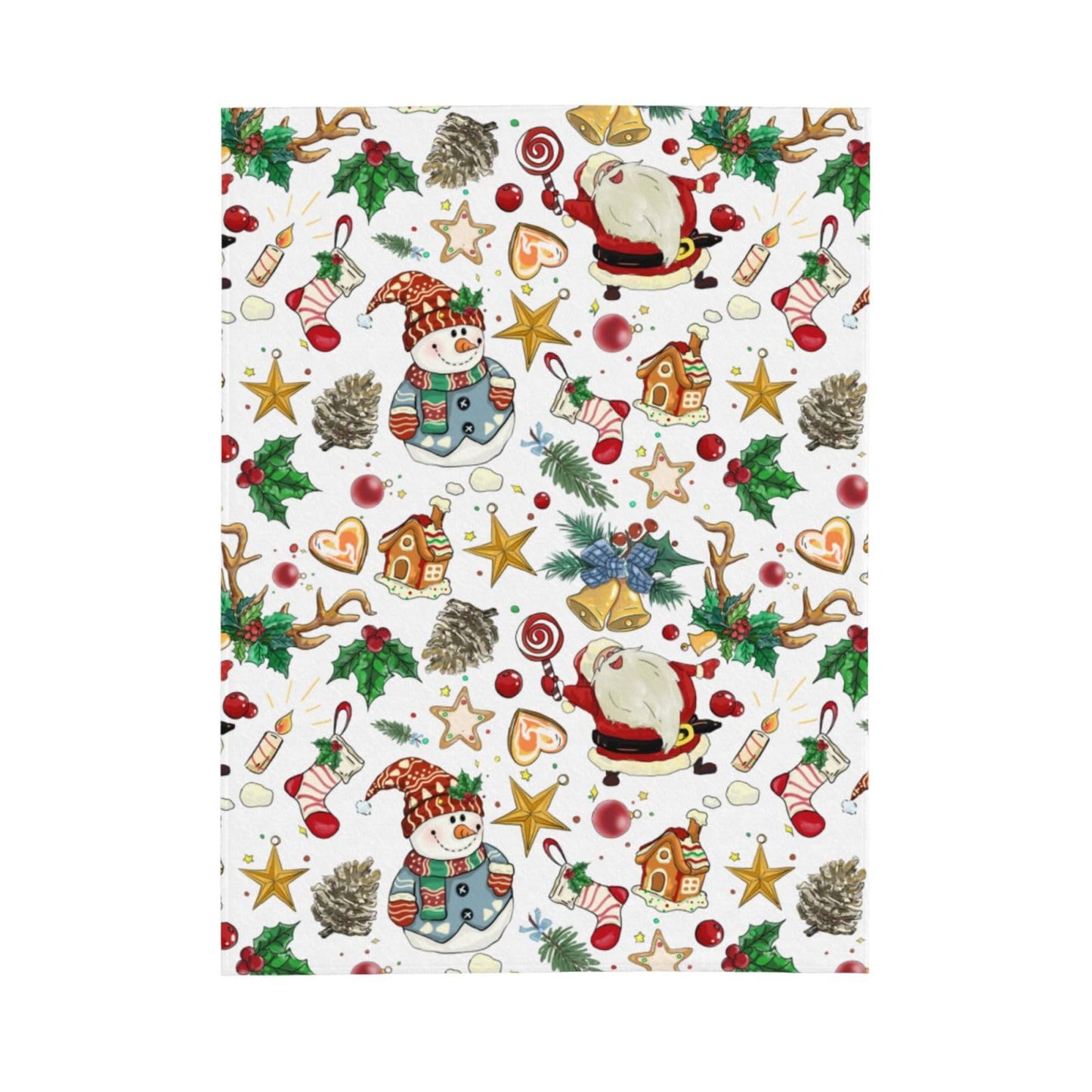 Christmas Santa Claus Snowman Throw Blanket Cozy Fluffy Plush Blanket Soft Flannel Throw Blanket for Kids Men Women Gift Sofa Bed Couch 50"x40" Christmas