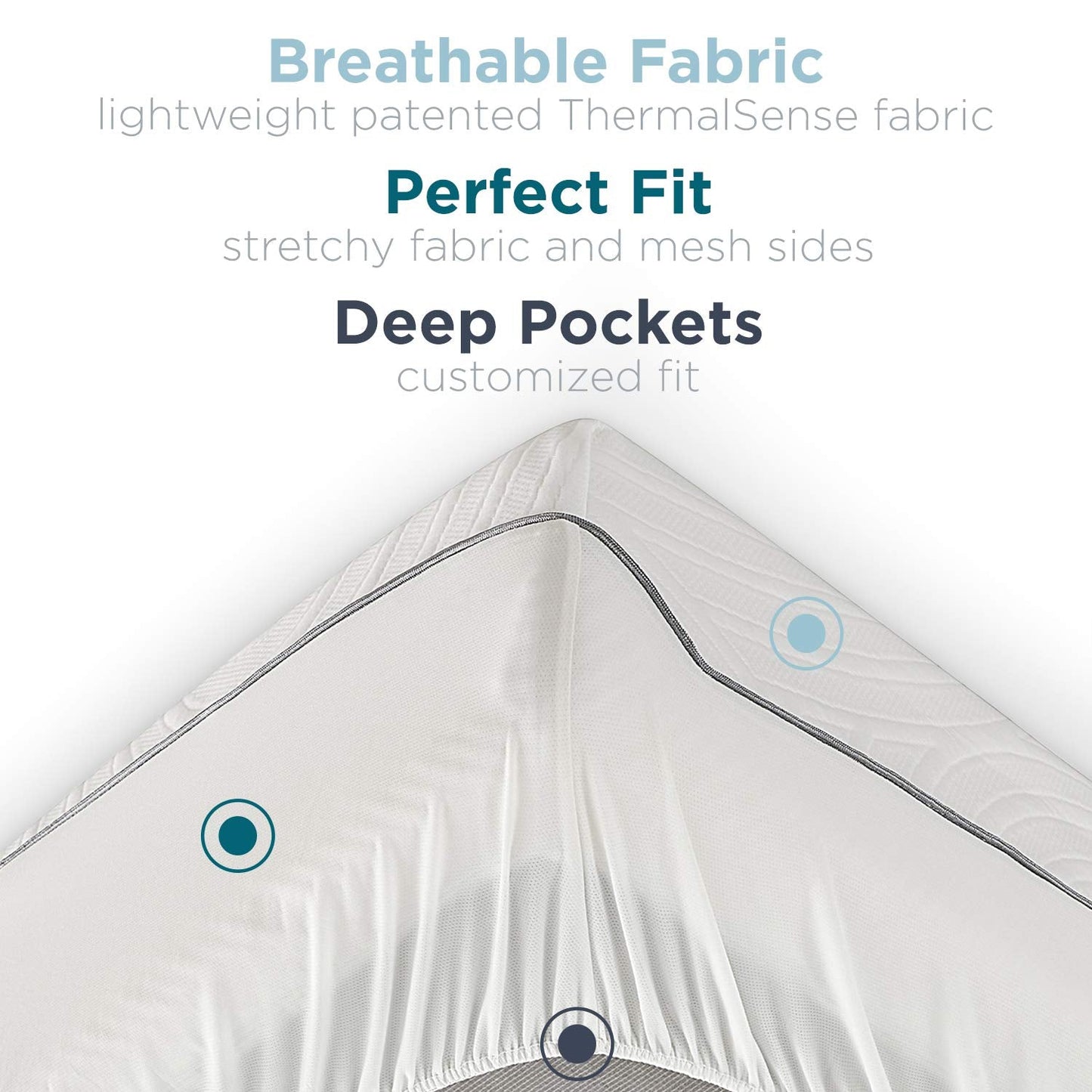 Tempur-Pedic TEMPUR-Protect Waterproof Mattress Protector, King, White