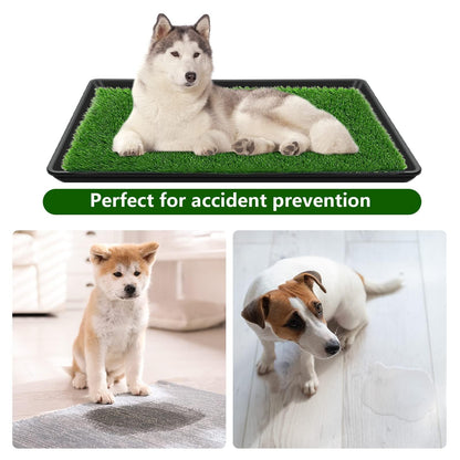 STARROAD-TIM 60X90 CM Dog Grass Pad with Tray for Indoor/Outdoor Large Dog Potty Training Reusable Dog Training Pads with tray Grass Pee Pads for Dogs with Tray is Reusable and Easy to Clean