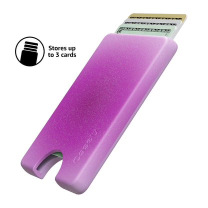 Casely MagWallet | Starfish Wishes | Coral Pink Shimmer | Slim Wallet Card Holder | Compatible with MagSafe | Soft-Touch Hard Silicone | Holds Up to 3 Cards