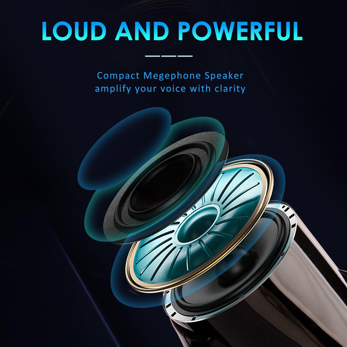 MyMealivos 20w Megaphone Speaker Portable Voice Changer Bullhorn with 6 Different Sound Effects & Built-in Siren and Record & Adjustable Volume Loud Speaker for Outdoor Sports, Party-Black