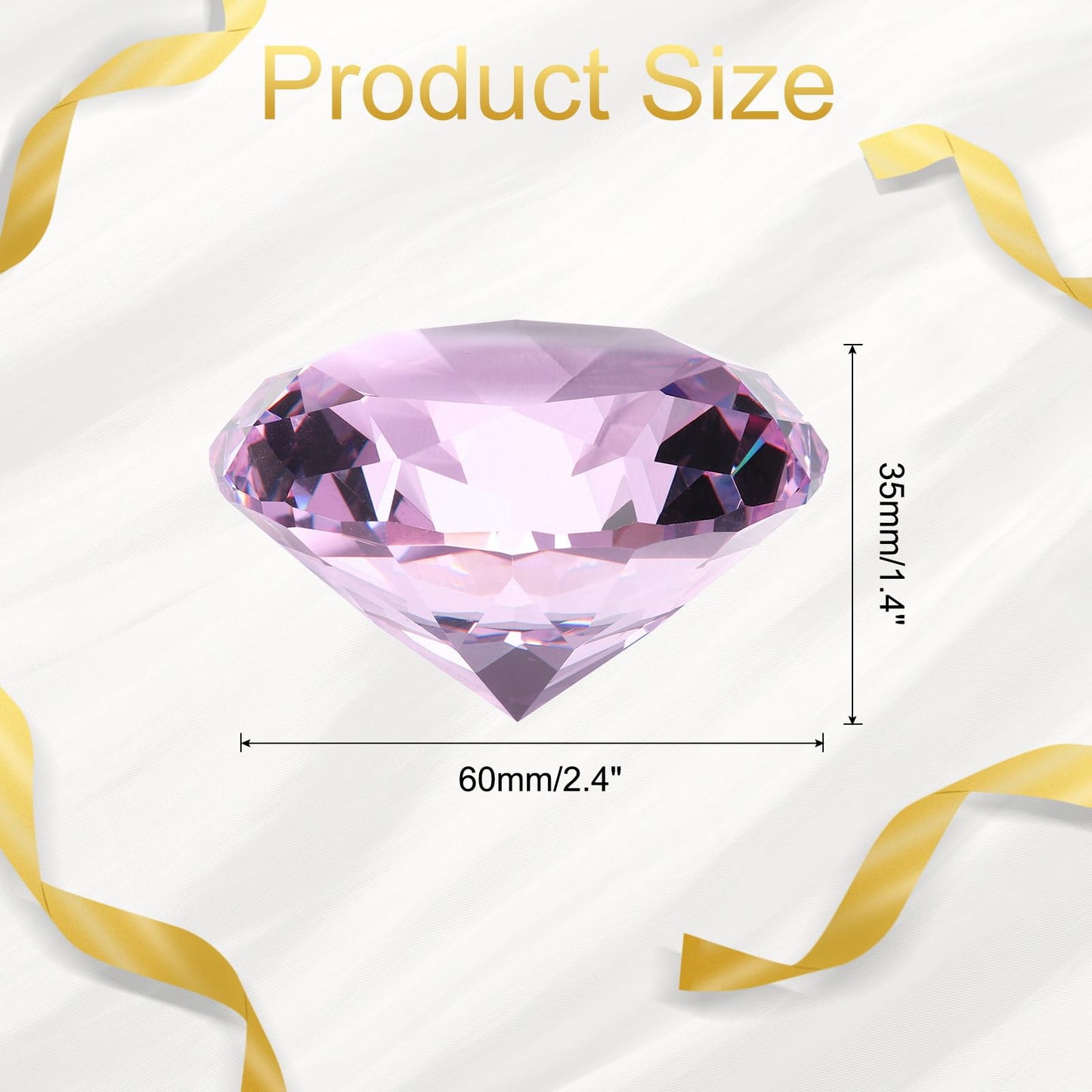 uxcell Clear Crystal Diamond Paperweight, 60mm(2.4") Artificial Diamond Sparkling Crystal Jewelry Gems Paperweight Decoration for Birthday Gift Parties Wedding Home(Purple)