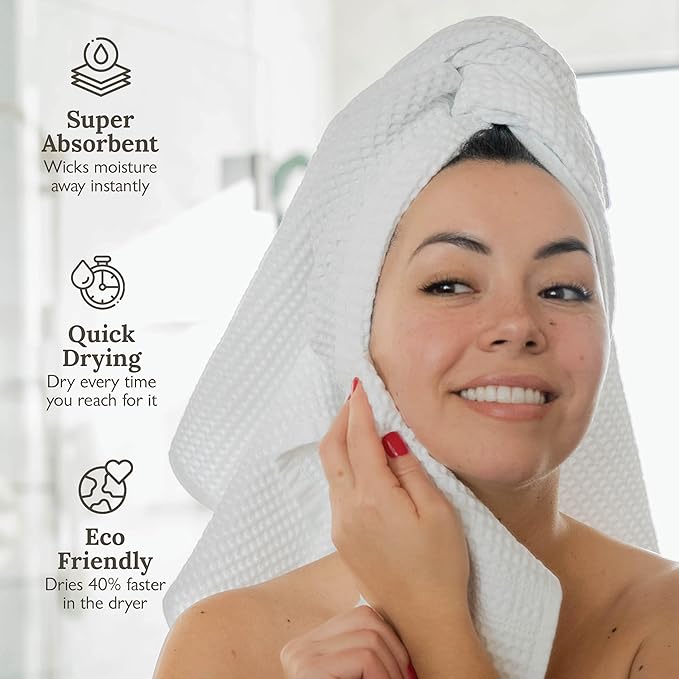 GILDEN TREE Waffle Towels for Bathroom, 100% Cotton Quick Dry Towel, Waffle