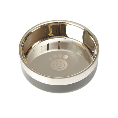 PetRageous 18440 Catalina Stainless-Steel Double Walled Dog Bowl 5.9-Inch Width and 2.44-Inch Height 3-Cups Capacity, Black
