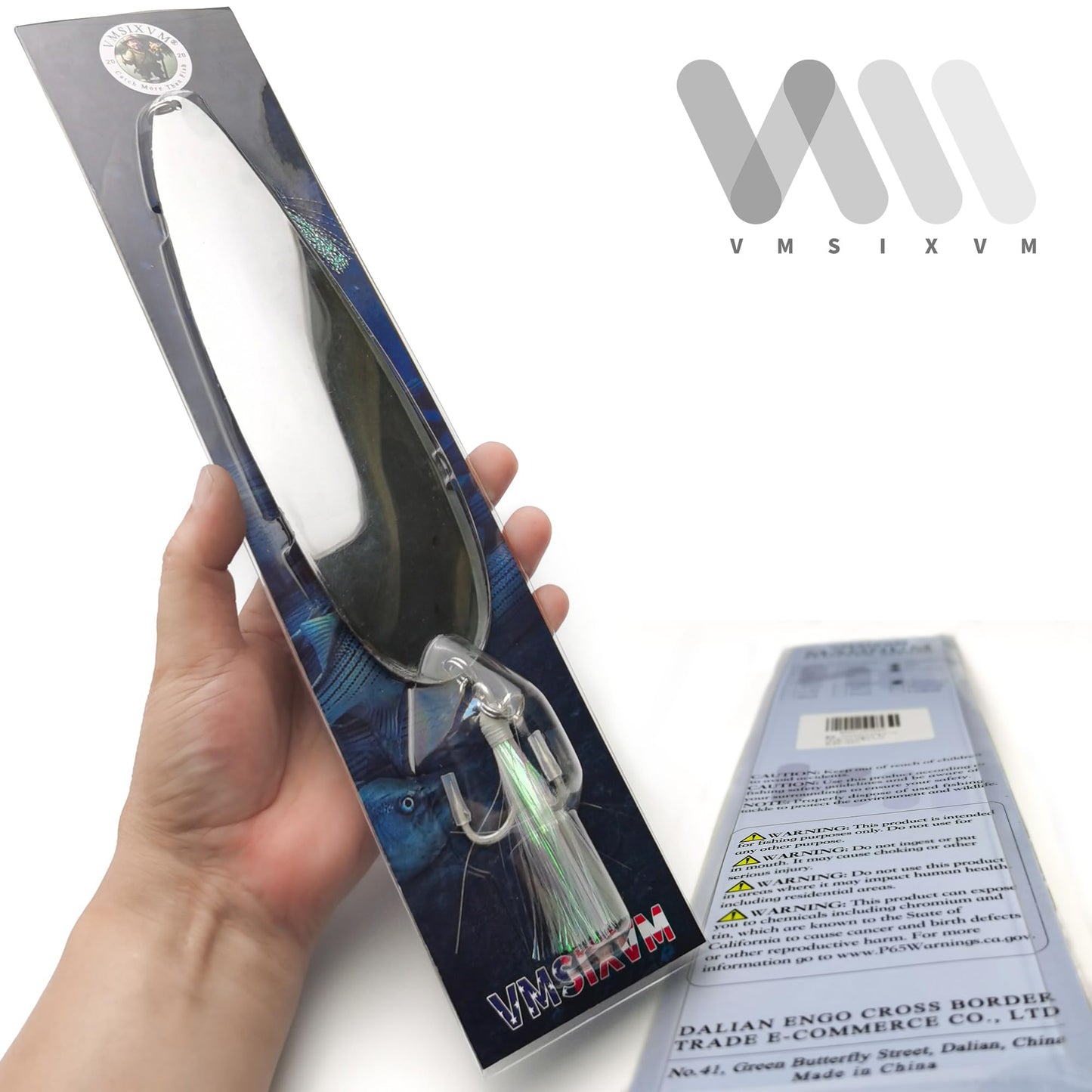 VMSIXVM Magnum Flutter Spoon Deep Sea Jigging Fishing Lures, 8-9 Inch Large Hard Metal Sinking Trolling Casting Striper Fishing Spoon Baits for Striped Bass, Salmon, Walleye, Saltwater, Freshwater