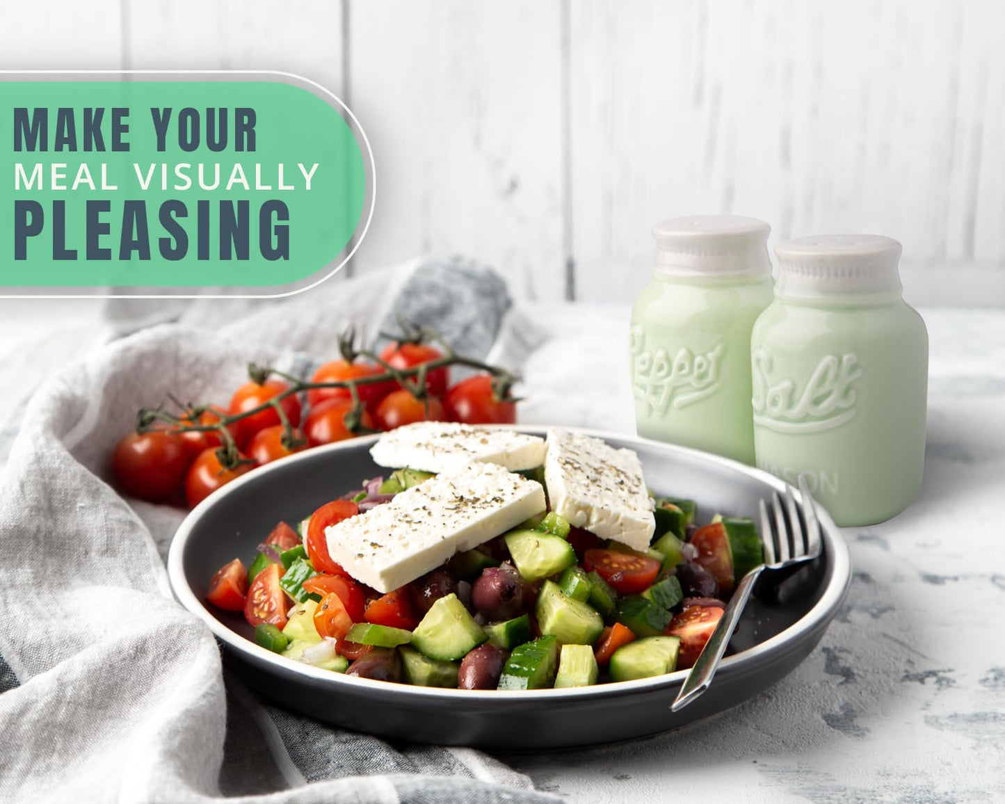Comfify Sage Green Mason Jar Salt and Pepper Shakers – 3.5 oz Farmhouse