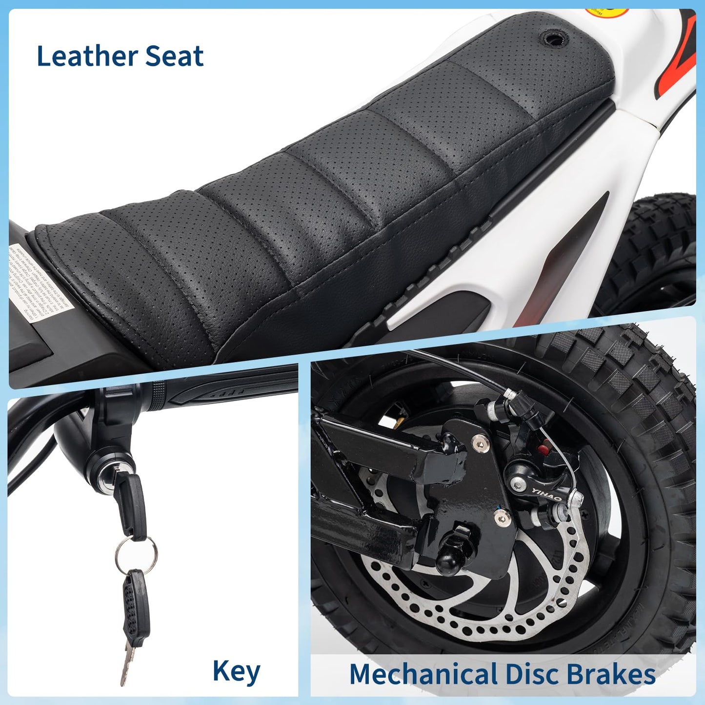 24V Kids Electric Dirt Bike, 350w Motorcycle with 10 MPH Max Speed & 12-Mile Range,Rear Wheel Suspension, Twist Grip Throttle, Rubber Tires