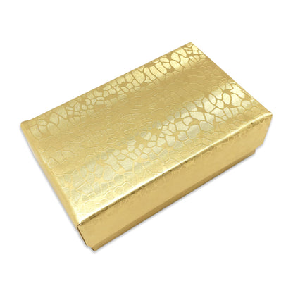 TheDisplayGuys - 25-Pack #21 Cotton Filled Cardboard Paper Jewelry Boxes Gift Case - Gold Foil (2.6" x 1.6" x 1.0") - for Shipping or Storage
