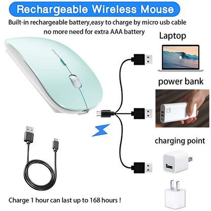 Bluetooth Wireless Mouse for Laptop mac MacBook ipad MacBook air MacBook pro pc Desktop Computer Windows Chromebook Notebook (Silver)