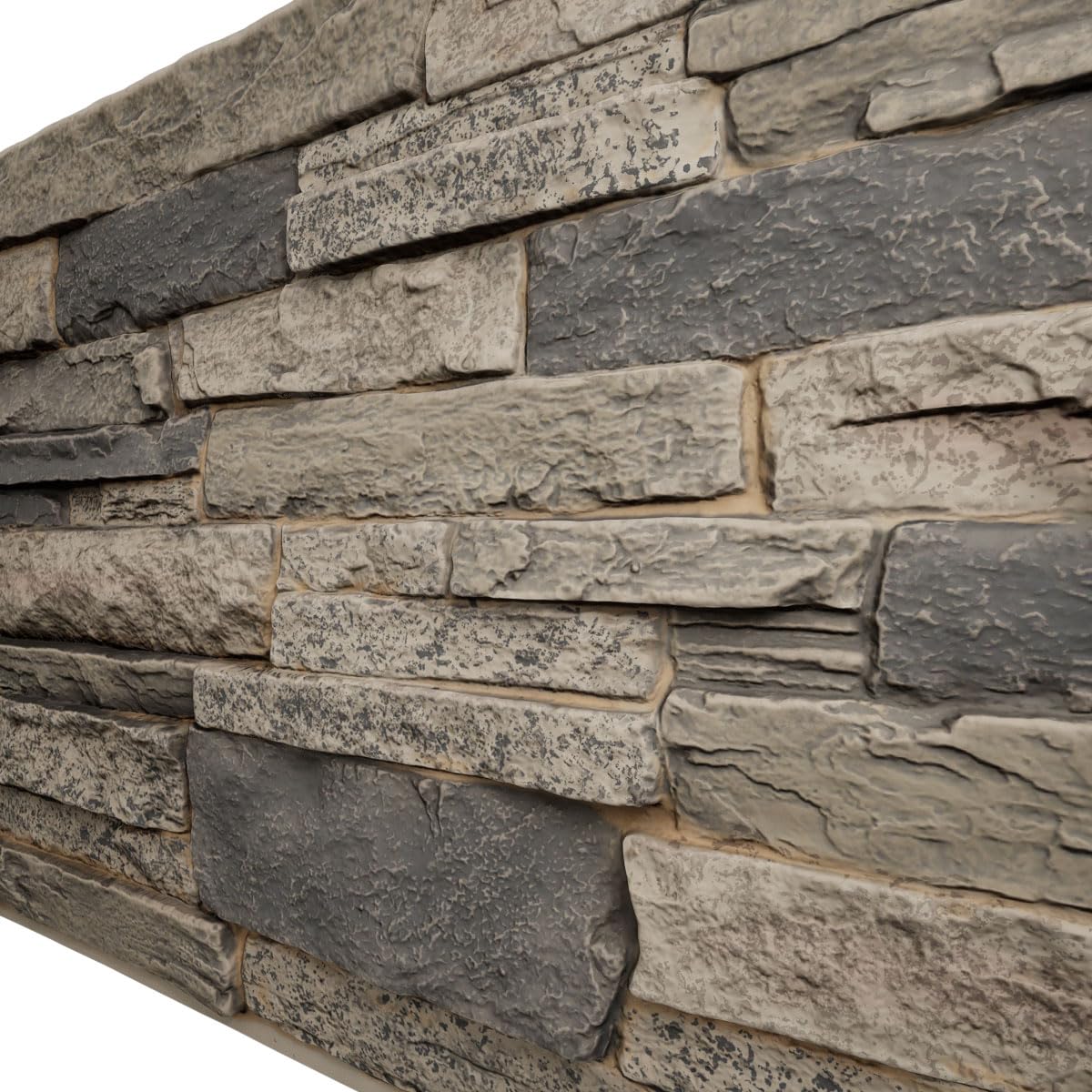 EverStone Acadia Ledge Faux Stone Panel, 49"W x 25 1/2"H x 1 1/4"D, Urban Color