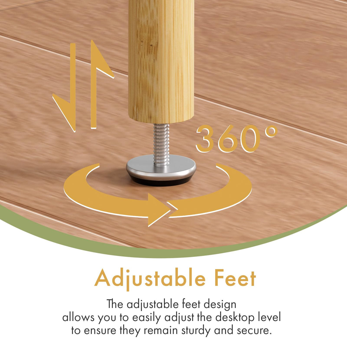 Atoping 2 Tier Bamboo End Table, Narrow Side Table with Adjustable Feet, Waterproof Small Bedside Table, Nightstand, Entryway Table for Living Room Bedroom Bathroom, No Tool Assembly, 66LBS Capacity