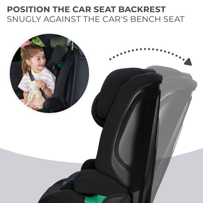 Kinderkraft Safety FIX2 I-Size 76-150 cm Car Seat, 15 Months - 12 Years, Booster Child Seat, Isofix, Top Tether, Adjustable Headrest, Group 1-2-3, 5-Point Safety Harness, Modular Insert, Black