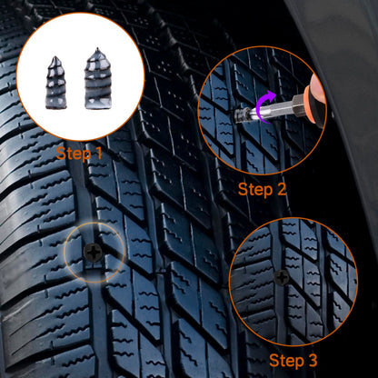 CalamariKey 100PCS tire Screw Plug Repair kit – No Tire Removal Needed, tire sidewall Repair kit, Patch Plug Tools & Portable Storage Bag – Quick Flat Tire Fix for Car, Truck, Motorcycle & SUV
